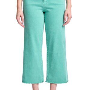 RFM Chloe High Rise Cropped Wide Leg Jeans Island Green